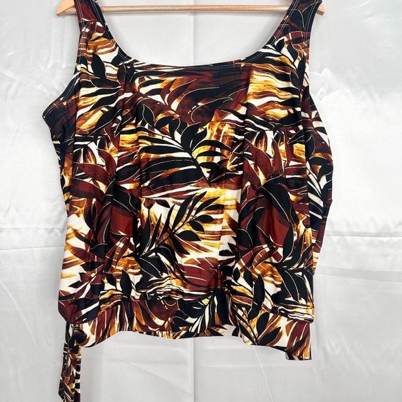 Beach Belle Safari Print Tie‎ on Side Built in Bra Tankini Size 18 - Picture 6 of 9